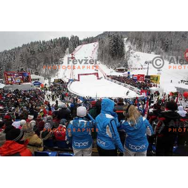 in finish after second run of AUDI FIS World Cup Giant Slalom race for Vitranc Cup in Kranjska Gora, Slovenia 30.1.2010 