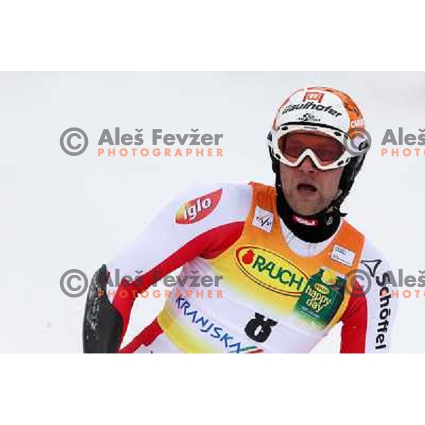 Romed Baumann of Austria in finish after second run of AUDI FIS World Cup Giant Slalom race for Vitranc Cup in Kranjska Gora, Slovenia 30.1.2010 