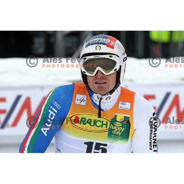 Manfred Moelgg of Italy in finish after second run of AUDI FIS World Cup Giant Slalom race for Vitranc Cup in Kranjska Gora, Slovenia 30.1.2010 
