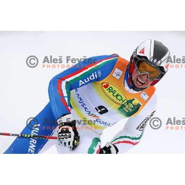 Alexander Ploner of Italy in finish after second run of AUDI FIS World Cup Giant Slalom race for Vitranc Cup in Kranjska Gora, Slovenia 30.1.2010 