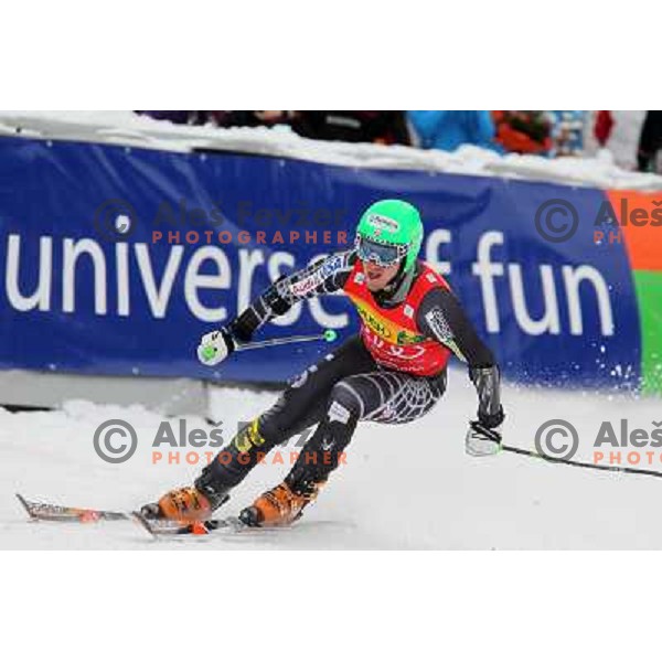 Ted Ligety of USA in finish after second run of AUDI FIS World Cup Giant Slalom race for Vitranc Cup in Kranjska Gora, Slovenia 30.1.2010 
