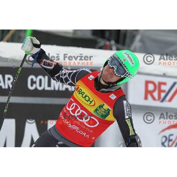 Ted Ligety of USA in finish after second run of AUDI FIS World Cup Giant Slalom race for Vitranc Cup in Kranjska Gora, Slovenia 30.1.2010 