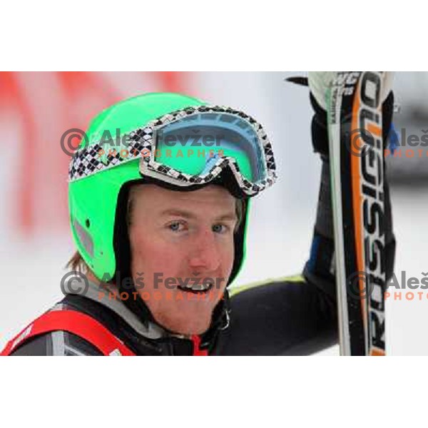 Ted Ligety of USA in finish after second run of AUDI FIS World Cup Giant Slalom race for Vitranc Cup in Kranjska Gora, Slovenia 30.1.2010 
