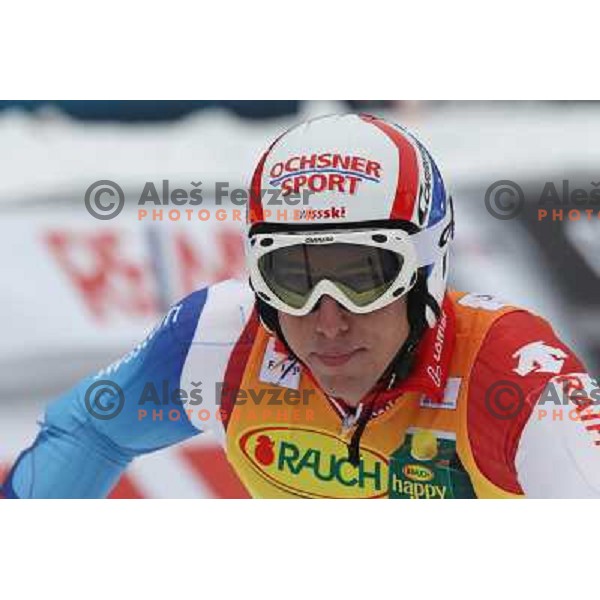Carlo Janka in finish after second run of AUDI FIS World Cup Giant Slalom race for Vitranc Cup in Kranjska Gora, Slovenia 30.1.2010 