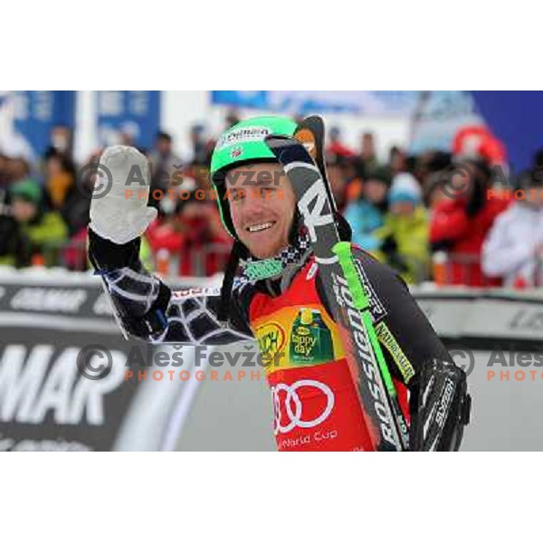 Ted Ligety of USA in finish after second run of AUDI FIS World Cup Giant Slalom race for Vitranc Cup in Kranjska Gora, Slovenia 30.1.2010 