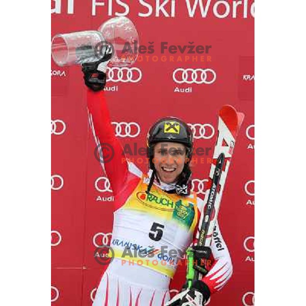 Marcel Hirscher of Austria , winner of AUDI FIS World Cup Giant Slalom race for Vitranc Cup in Kranjska Gora, Slovenia 30.1.2010 
