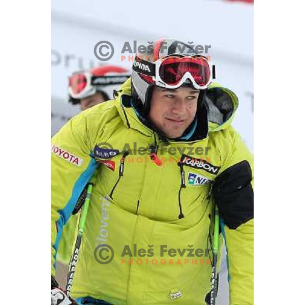  during course inspection before AUDI FIS World Cup Giant Slalom race for Vitranc Cup in Kranjska Gora, Slovenia 30.1.2010 