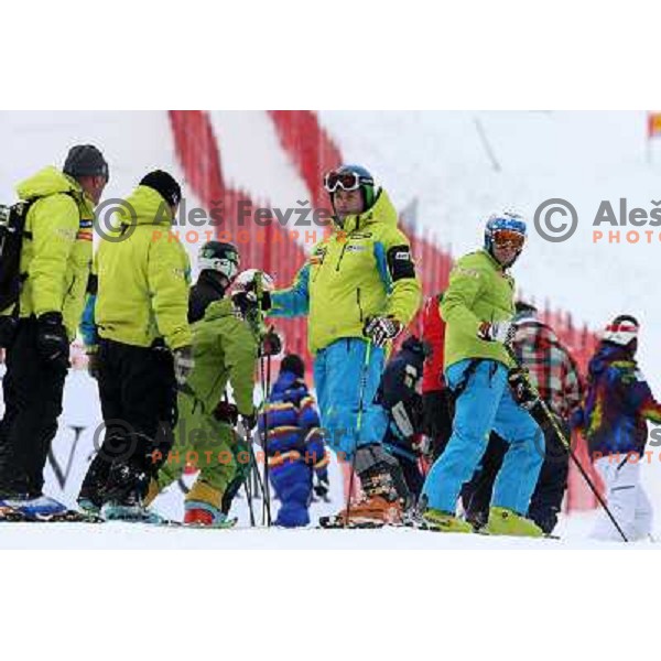 Matic Skube, Ales Gorza during course inspection before AUDI FIS World Cup Giant Slalom race for Vitranc Cup in Kranjska Gora, Slovenia 30.1.2010 