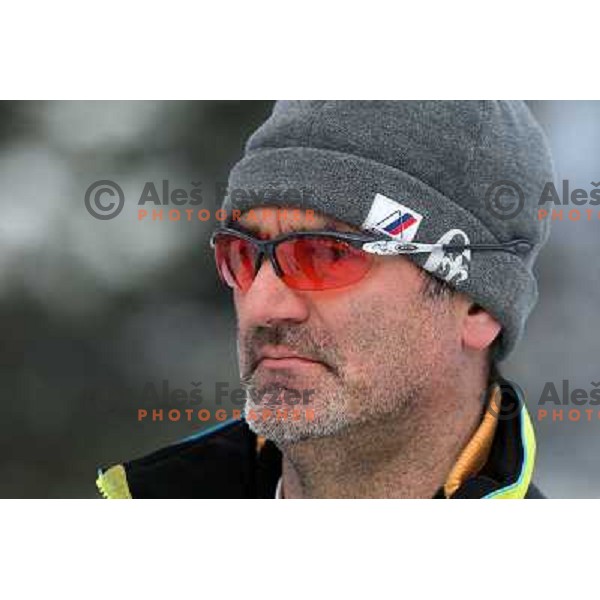 Urban Planinsek during course inspection before AUDI FIS World Cup Giant Slalom race for Vitranc Cup in Kranjska Gora, Slovenia 30.1.2010 