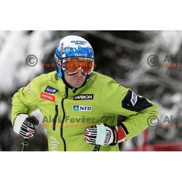 Ales Gorza during course inspection before AUDI FIS World Cup Giant Slalom race for Vitranc Cup in Kranjska Gora, Slovenia 30.1.2010 