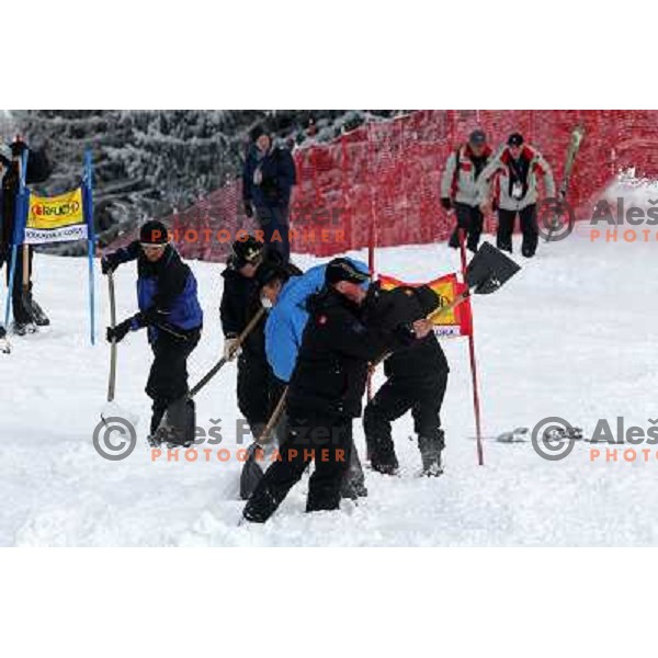  during course inspection before AUDI FIS World Cup Giant Slalom race for Vitranc Cup in Kranjska Gora, Slovenia 30.1.2010 