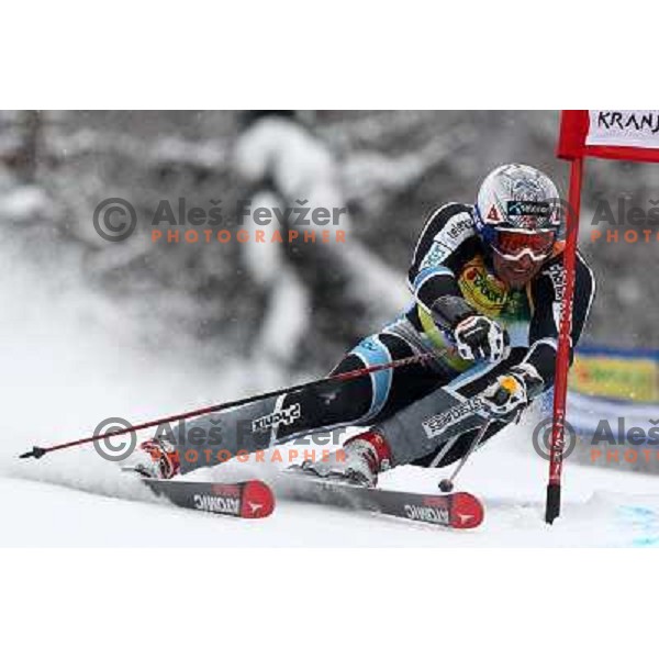 Axel lund Svindal during first run of AUDI FIS World Cup Giant Slalom race in Kranjska Gora, Slovenia 30.1.2010 