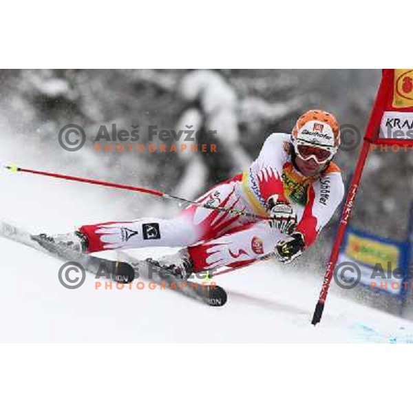 Romed Baumann during first run of AUDI FIS World Cup Giant Slalom race in Kranjska Gora, Slovenia 30.1.2010 