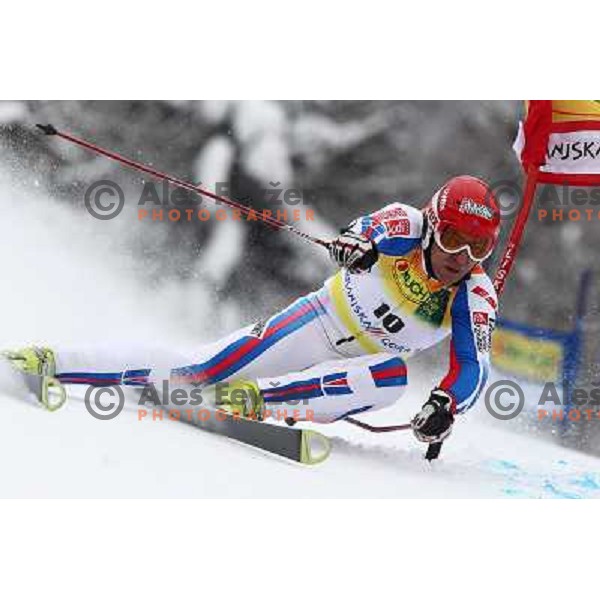 Cyprien Richard during first run of AUDI FIS World Cup Giant Slalom race in Kranjska Gora, Slovenia 30.1.2010 