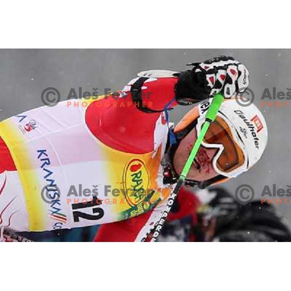 Hannes Reichelt during first run of AUDI FIS World Cup Giant Slalom race in Kranjska Gora, Slovenia 30.1.2010 