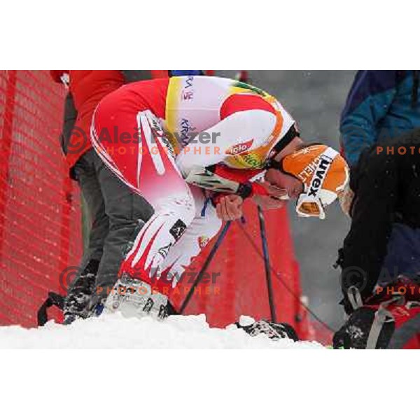 Hannes Reichelt of Austria during first run of AUDI FIS World Cup Giant Slalom race in Kranjska Gora, Slovenia 30.1.2010 