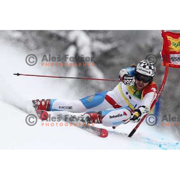 Marc Berthod during first run of AUDI FIS World Cup Giant Slalom race in Kranjska Gora, Slovenia 30.1.2010 