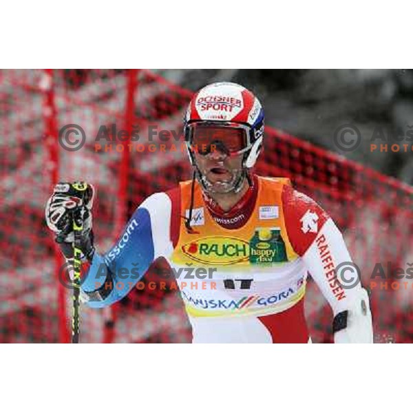 Dider Defago during first run of AUDI FIS World Cup Giant Slalom race in Kranjska Gora, Slovenia 30.1.2010 