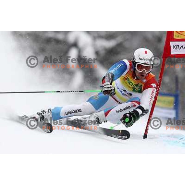 Sandro Viletta during first run of AUDI FIS World Cup Giant Slalom race in Kranjska Gora, Slovenia 30.1.2010 