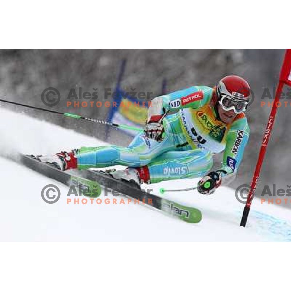 Miha Kuerner during first run of AUDI FIS World Cup Giant Slalom race in Kranjska Gora, Slovenia 30.1.2010 