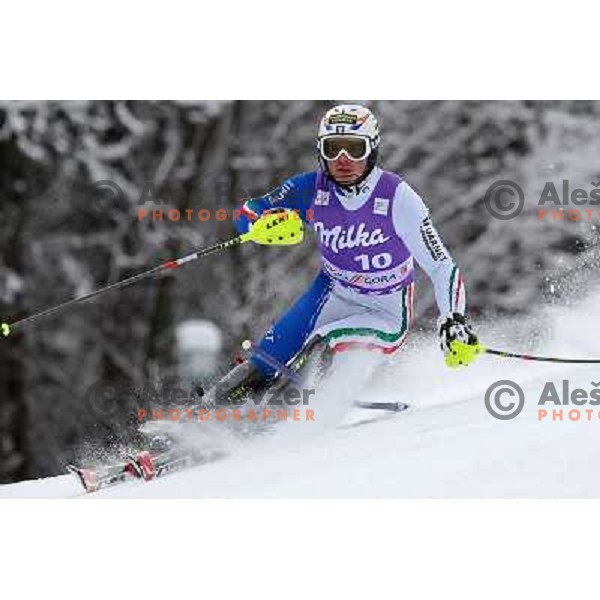 Giuliano Razzoli of Italy during first run of AUDI FIS World Cup Slalom race for Vitranc Cup in Kranjska Gora, Slovenia 31.1.2010 
