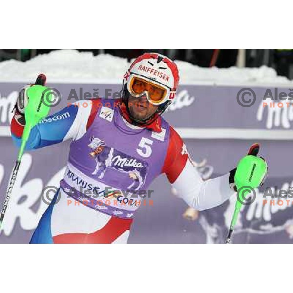 Silvan Zurbriggen after second run of AUDI FIS World Cup Slalom race for Vitranc Cup in Kranjska Gora, Slovenia 31.1.2010 