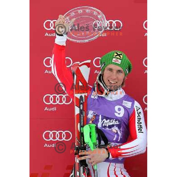 Marcel Hirscher , overall winner of Vitranc Cup after second run of AUDI FIS World Cup Slalom race for Vitranc Cup in Kranjska Gora, Slovenia 31.1.2010 