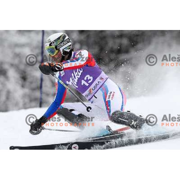 Steve Missillier during first run of AUDI FIS World Cup Slalom race for Vitranc Cup in Kranjska Gora, Slovenia 31.1.2010 