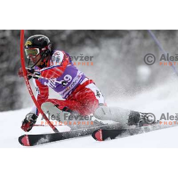 Naoki Yuasa during first run of AUDI FIS World Cup Slalom race for Vitranc Cup in Kranjska Gora, Slovenia 31.1.2010 