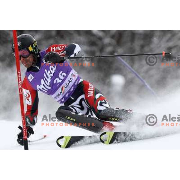 Kilian Albrecht during first run of AUDI FIS World Cup Slalom race for Vitranc Cup in Kranjska Gora, Slovenia 31.1.2010 