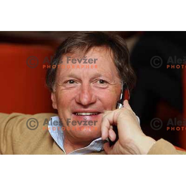  Franz Klammer , legendary Austrain downhill skier during interview at Vitranc Cup, Kranjska gora, Slovenia 30.1.2010 