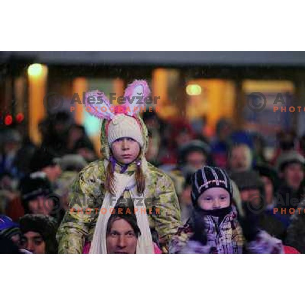 Fans during public draw of starting numbers for AUDI FIS World Cup Slalom- Vitranc Cup in Kranjska gora, Slovenia 30.1.2010 