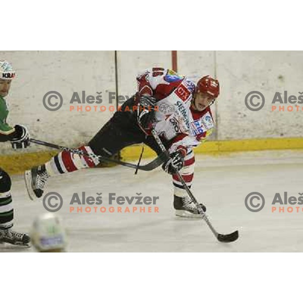 Gregor Poloncic in action during ice-hockey match ZM Olimpija- Acroni Jesenice, played in Hala Tivoli , Ljubljana 18.9.2005 