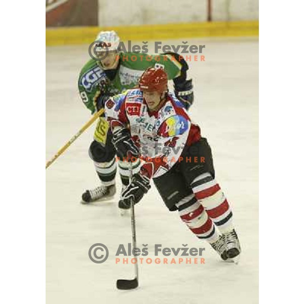 Gregor Poloncic in action during ice-hockey match ZM Olimpija- Acroni Jesenice, played in Hala Tivoli , Ljubljana 18.9.2005 