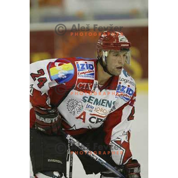 Anze Terlikar in action during ice-hockey match ZM Olimpija- Acroni Jesenice, played in Hala Tivoli , Ljubljana 18.9.2005 