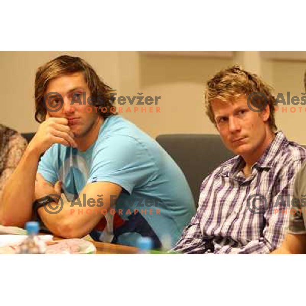 Rok Perko, Bernard Vajdic during press conference of Slovenia Olympic Commite (OKS) in Ljubljana, Slovenia 21.9.2009 