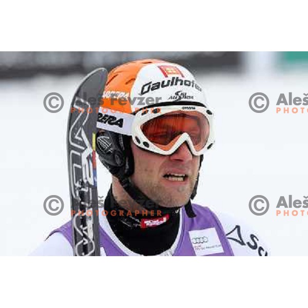 Romed Baumann of Austria in finish after second run of AUDI FIS World Cup Giant Slalom race in Kranjska Gora, Slovenia 29.1.2010 