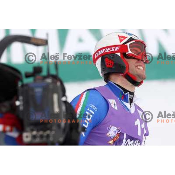 Davide Simoncelli of Italy in finish after second run of AUDI FIS World Cup Giant Slalom race in Kranjska Gora, Slovenia 29.1.2010 