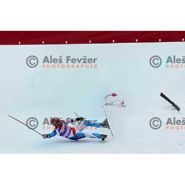 Dider Couche of Switzerland in finish after second run of AUDI FIS World Cup Giant Slalom race in Kranjska Gora, Slovenia 29.1.2010 