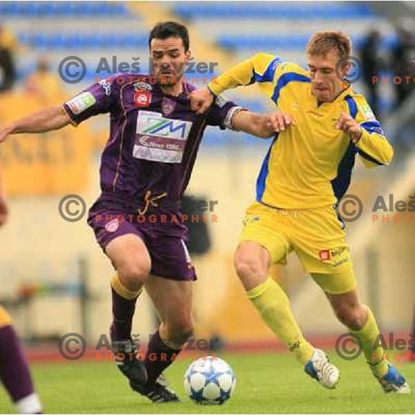 action during Prva Liga Telekom Slovenije football match between Domzale and Maribor Pivovarna Lasko in Domzale on June 3, 2006