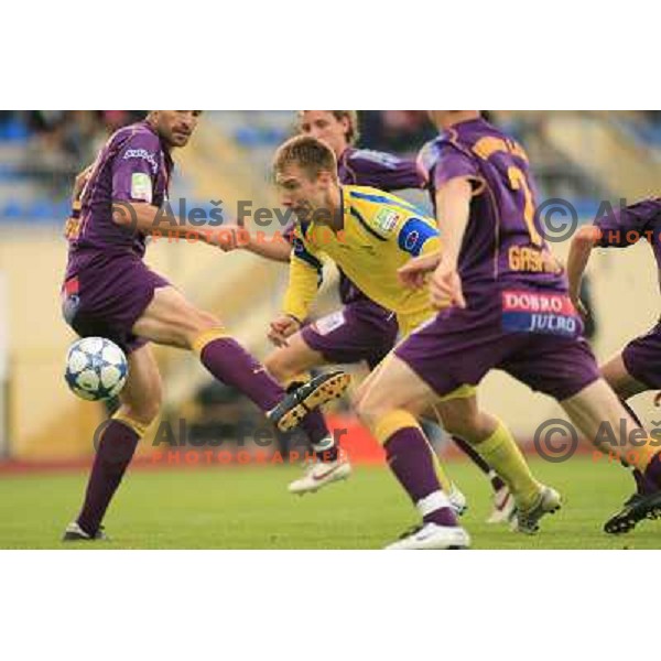action during Prva Liga Telekom Slovenije football match between Domzale and Maribor Pivovarna Lasko in Domzale on June 3, 2006