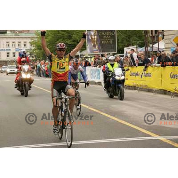 Bostjan Mervar of Perutnina Ptuj, winner of Grand prix of Kranj professional cycling race in Kranj, Slovenia on june 3, 2006