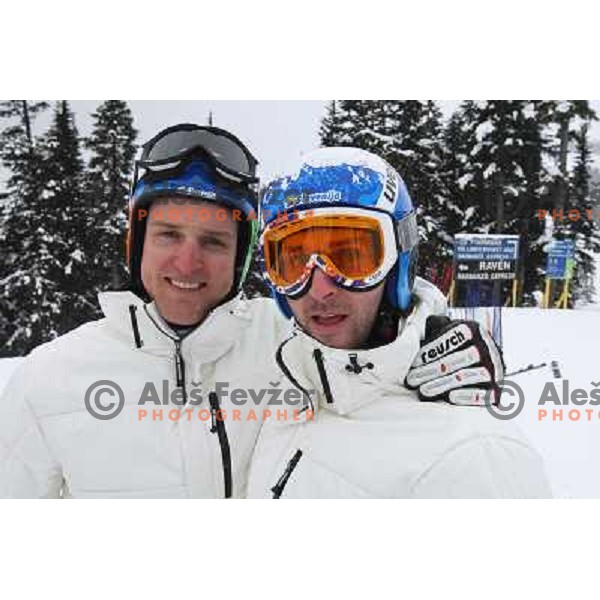 Andrej Sporn (SLO) snd Ales Gorza (SLO) before first official downhill training in Whistler Creekside during Winter Olympic Games Vancouver on February 10th 2010 