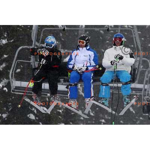 Didier Cuche (SUI) , Andrej Jerman (SLO) before first official downhill training in Whistler Creekside during Winter Olympic Games Vancouver on February 10th 2010 
