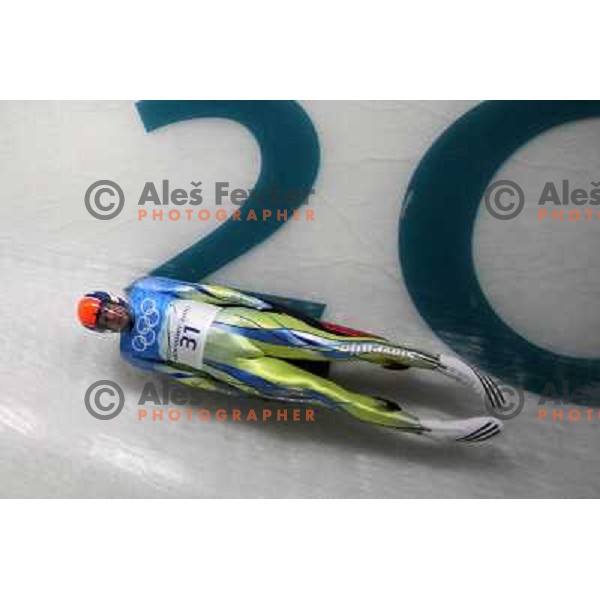 Domen Pociecha (SLO) during first official luge training in Whistler Olympic sliding centre during Winter Olympic Games Vancouver on February 10th 2010 