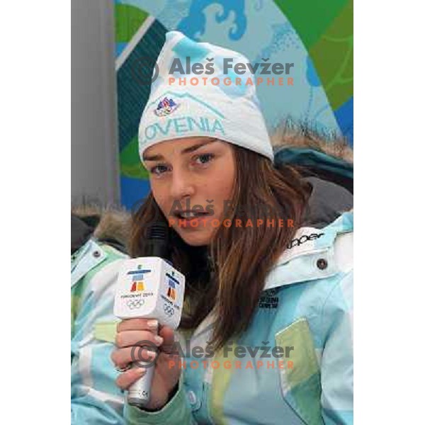  Tina Maze during OKS press conference in Whistler Olympic village, 2010 Winter olympic games Vancouver, Canada 11.2.2010 
