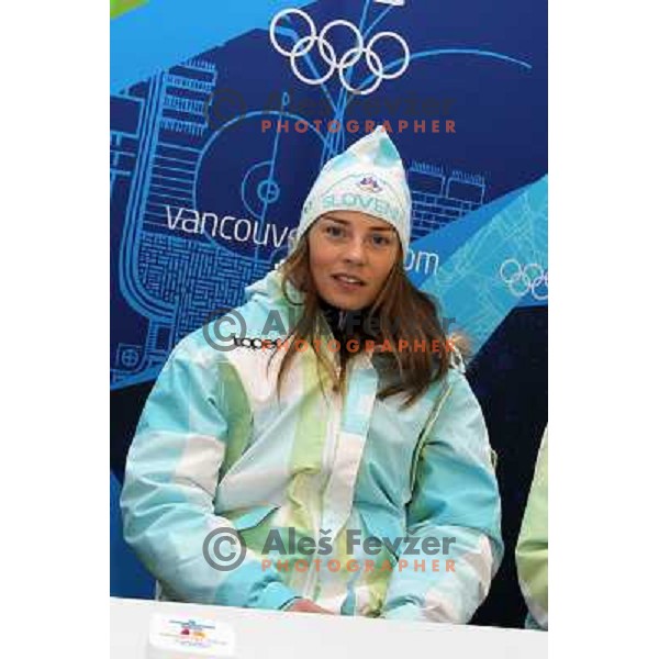  Tina Maze during OKS press conference in Whistler Olympic village, 2010 Winter olympic games Vancouver, Canada 11.2.2010 