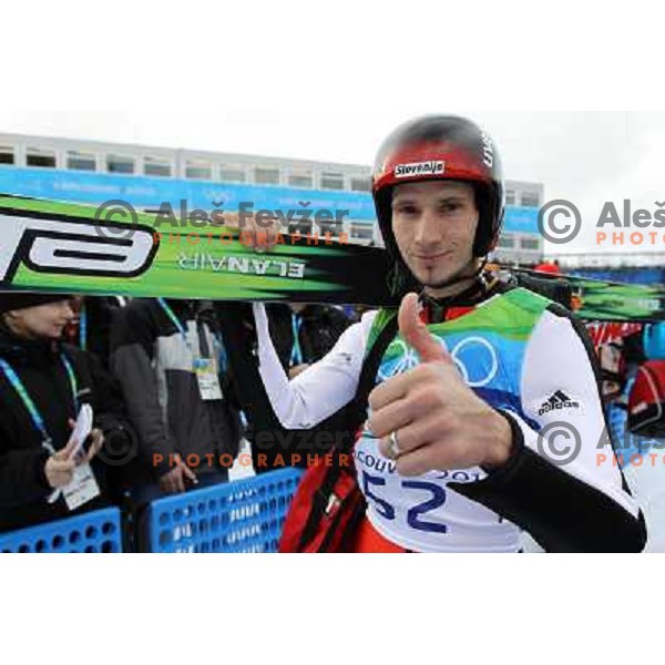 Robert Kranjec after qualification round in ski jumping at Normal Hill held in Whistler Olympic park, 2010 Winter Olympic games Vancouver, Canada 12.2.2010 