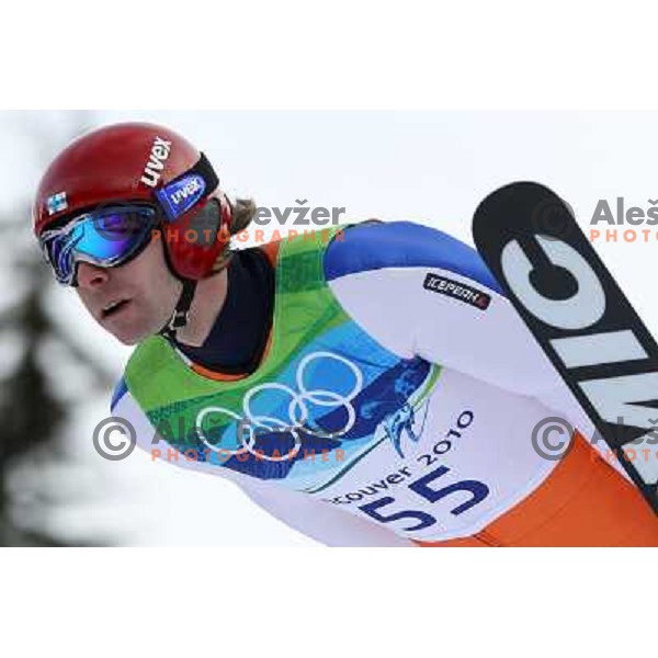  Janne Ahonen (FIN) during qualification round in ski jumping at Normal Hill held in Whistler Olympic park, 2010 Winter Olympic games Vancouver, Canada 12.2.2010 