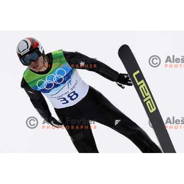 Jernej Damjan during qualification round in ski jumping at Normal Hill held in Whistler Olympic park, 2010 Winter Olympic games Vancouver, Canada 12.2.2010 
